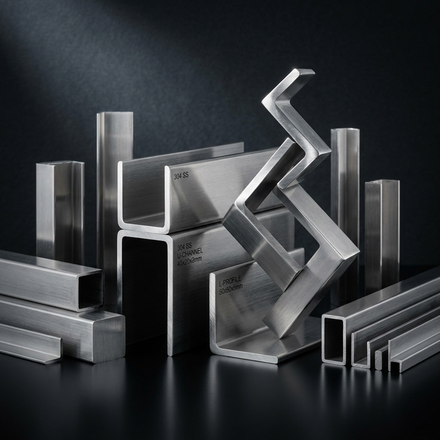 Stainless steel structural profiles and channel extrusions